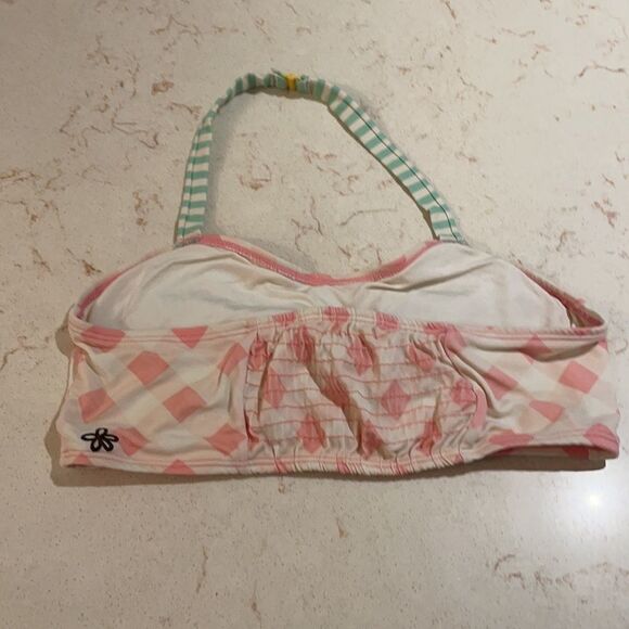 Matilda Jane bikini top with bow mint green and pink SZ 14 - Picture 4 of 7